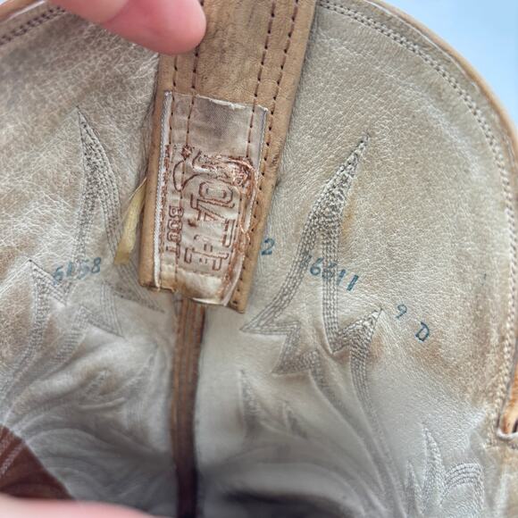 Vintage Olathe 26611 Leather Western Cowboy Boots Mens 9 D Workwear USA main image 8